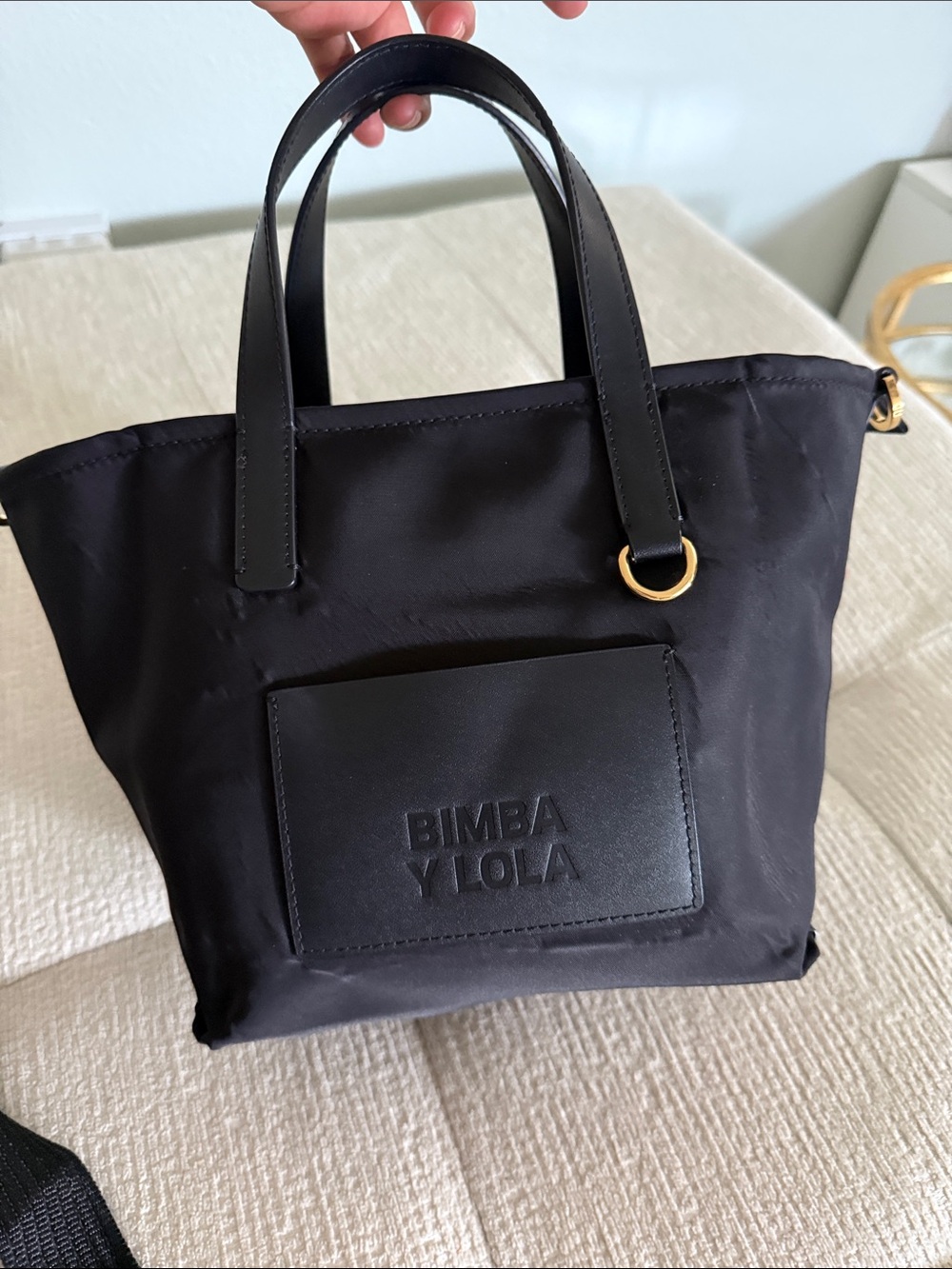 Bimba y Lola chihuahua Collection Black Nylon Small Bag Crossbody Tote - Picture 4 of 16
